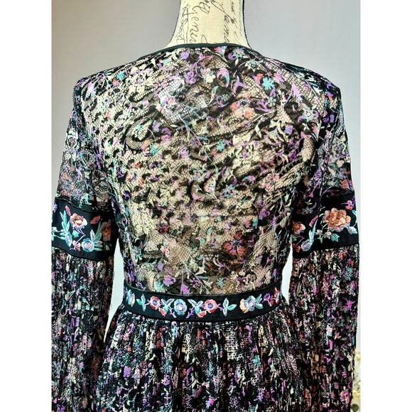 Free People Cherry Blossom Embroidered Mini Dress 6 - Picture 10 of 13